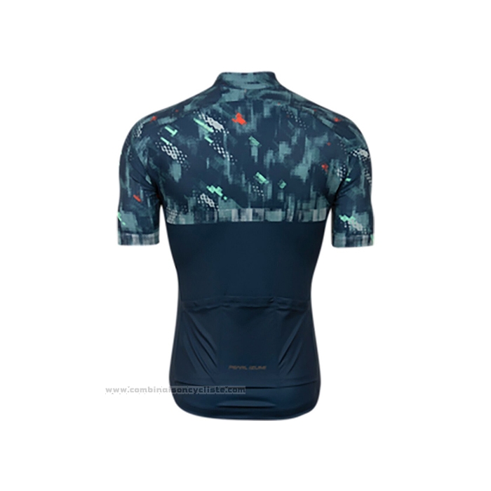 2021 Maillot Cyclisme Pearl Izumi Bleu Vert Manches Courtes et Cuissard